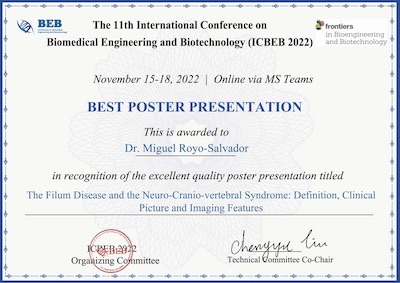 Best poster ICSEB Dr Royo