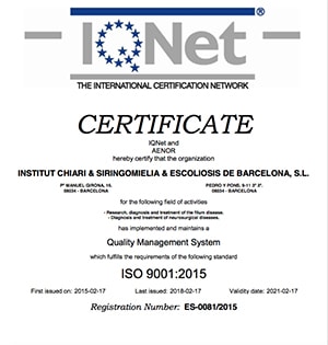 Certificado de Centro de Calidad por AENOR