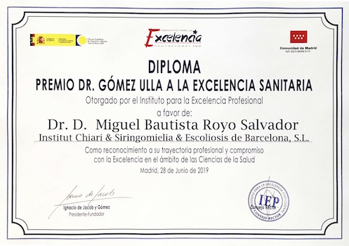Certificado premio Gómez Ulla